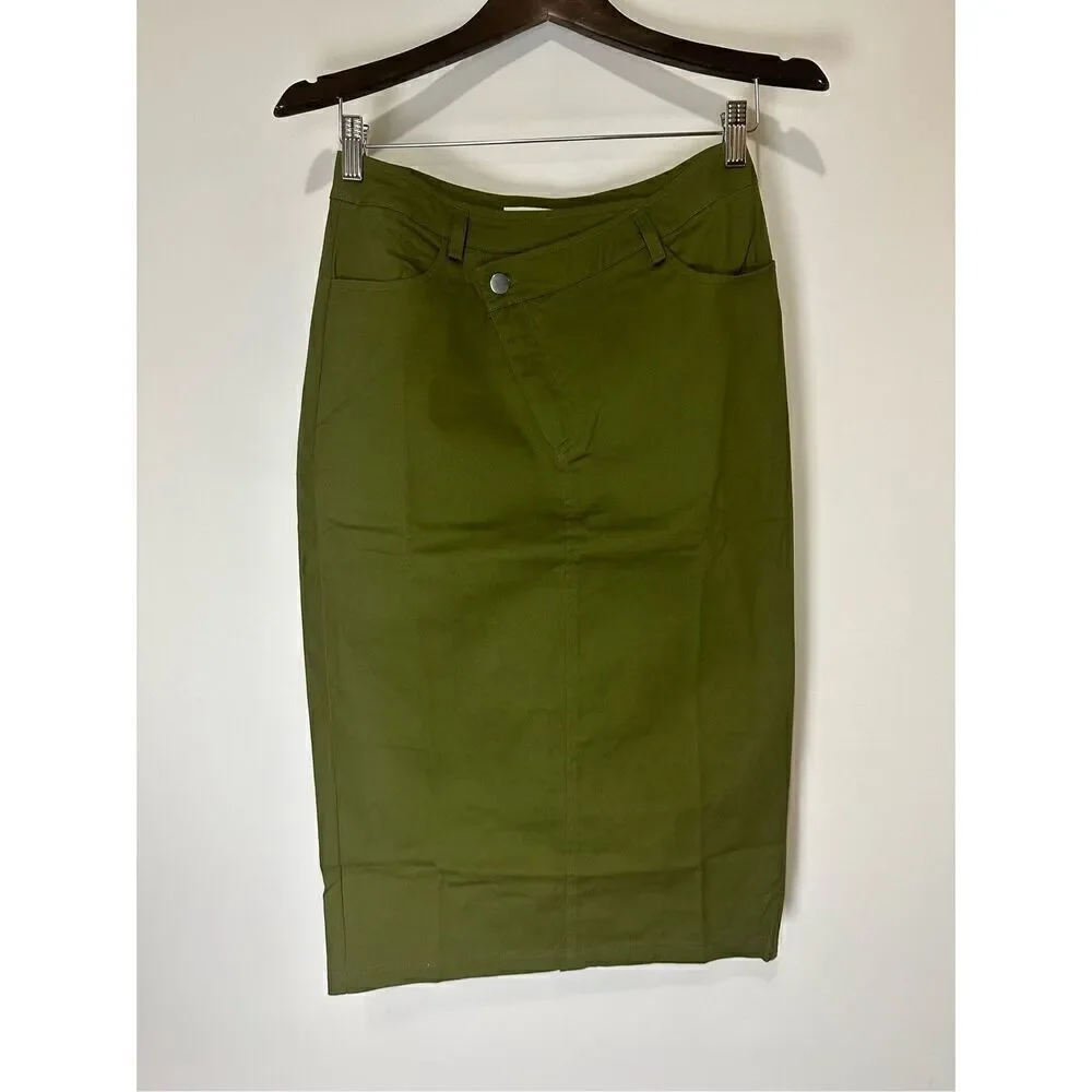 Olive twill skirt